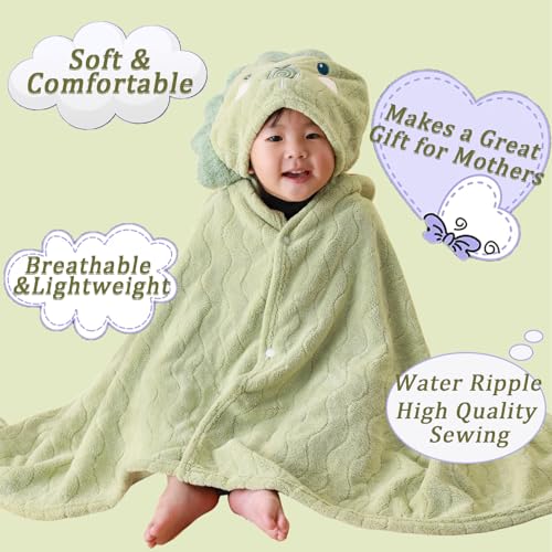 kmilro Toddler Towels with Hood for Boys Girls 0-6 Years 2-Pack Hooded Baby Bath Towels for Kids 27.5"X55" Ultra Absorbent Soft Thick Toddler Bath Towel Baby Beach Towel Bathrobe Toallas para Bebe - Image 4