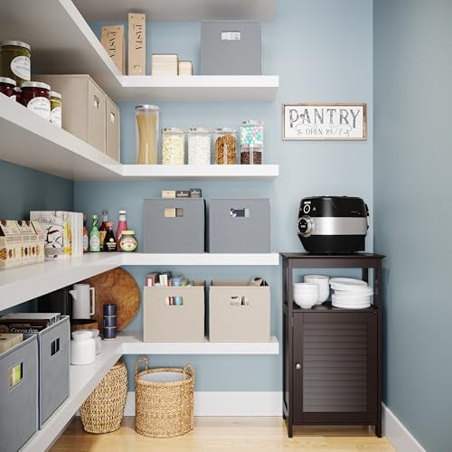 RiverRidge Folding Storage Bins with Handles Taupe Cube Storage Organizer for Closet, Bedroom & Playroom - Closet Organizers and Storage Set of 2 - Image 5