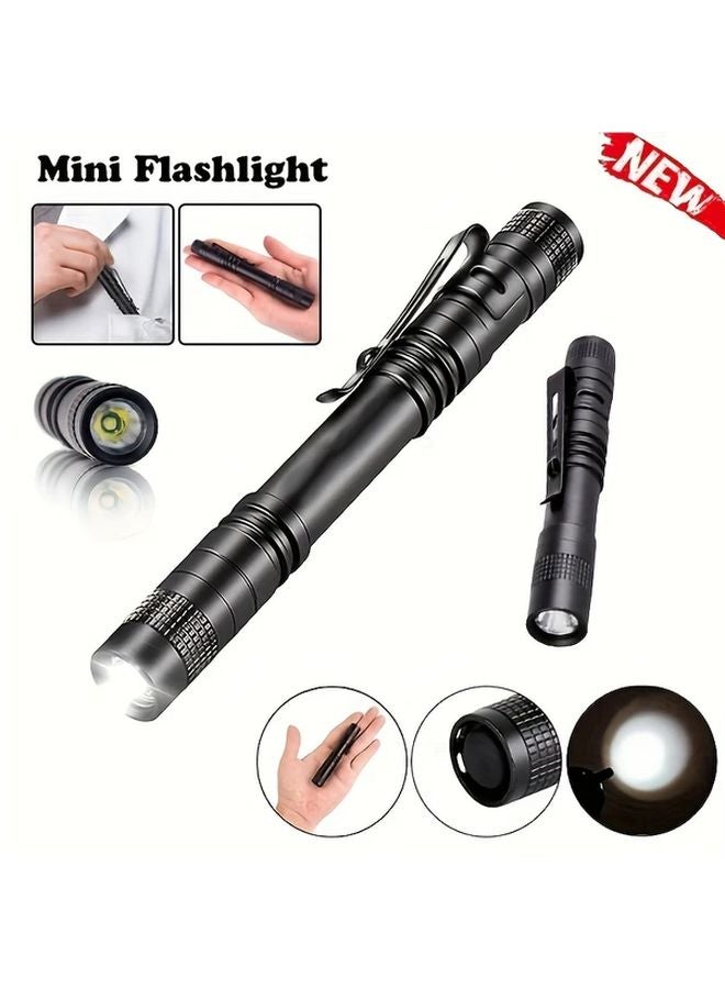 Long Size 2 In 1 Mini Pen Clip Light Portable LED Flashlight Keychain Torch For Camping Hiking Emergencies - Image 2