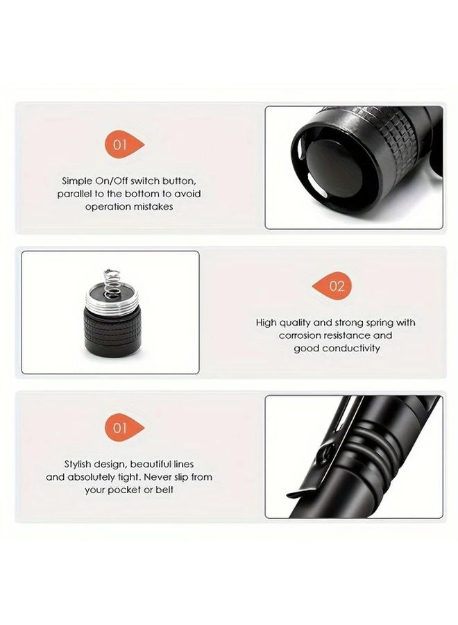 Long Size 2 In 1 Mini Pen Clip Light Portable LED Flashlight Keychain Torch For Camping Hiking Emergencies - Image 3