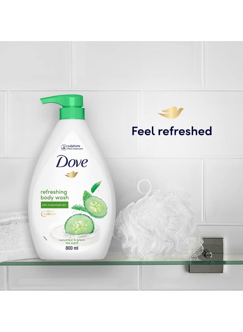 دوف غسول الجسم المنعش من دوف برائحة الخيار والشاي الأخضر لبشرة ناعمة ورطبة لمدة 24 ساعة 825 - Image 3