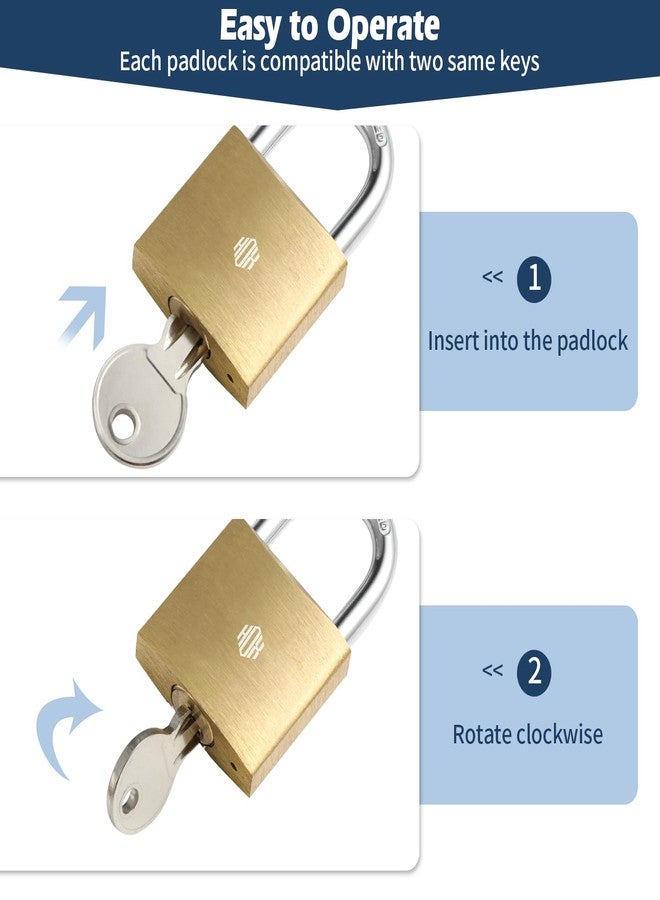 HOX 12-Pack Keyed Padlock, Waterproof and Rustproof, Solid Brass Lock with 1-1/4" Wide Body, Padlock with Keys for Storage Unit, Sheds, Garages and Fence - Image 3