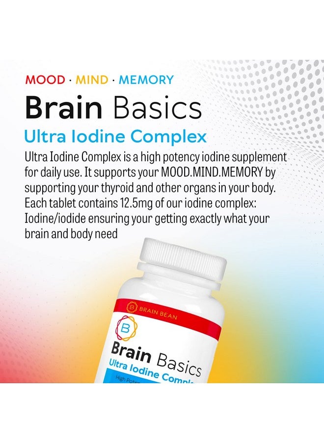 Life Enhancement - Brain Basics Ultra Iodine Complex Supplement For Thyroid Support Iodine And Potassium Iodide In One Iodine Supplement For Thyroid And Brain Health 12.5 Mg Iodine And Potassium Iodide 90 Tablets - Image 1