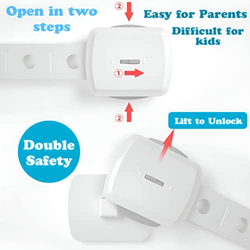 KidDough Multicolor Furniture Safety Locks For Kids - Pack Of 4 Locks, Double Lock System, For Drawers, Cupboard Lock, Baby Proofing Product, Strong & Adhesive Safety - Image 3