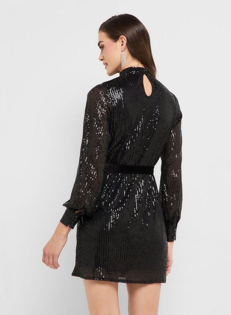 Style Cheat Sequin Mini Dress - Image 2