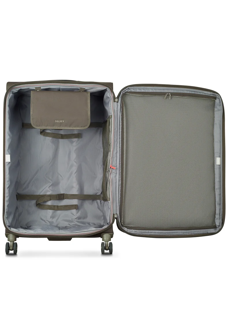 DELSEY Paris Helium DLX 2.0 83cm Softcase 4 Double Wheel Expandable Check-In Luggage Trolley Mocha