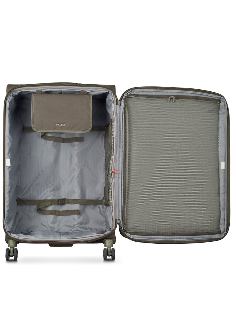 DELSEY Paris - Helium DLX 2.0 83cm Softcase 4 Double Wheel Expandable Check-In Luggage Trolley Mocha - Image 1
