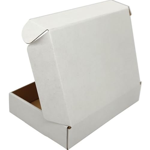 Lmuze Small White Shipping Boxes for Small Business Pack of 25-8x5.5x1.6 inches Cardboard Corrugated Mailer Boxes for Shipping Packaging Craft Gifts Giving Products - Image 4