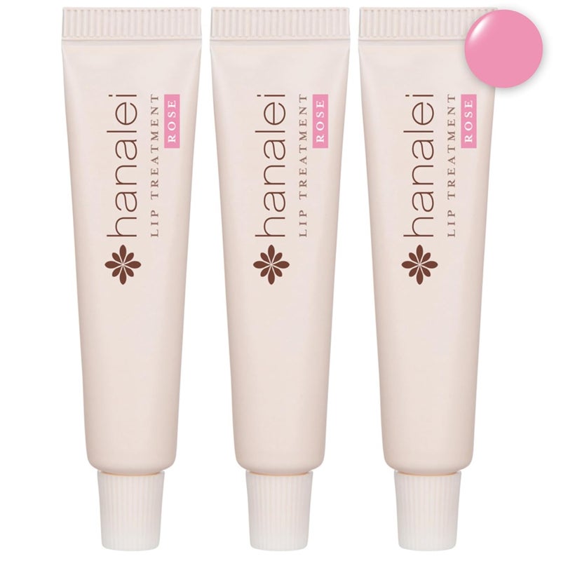 Hanalei Hanalei Hydrating Lip Treatment Balm – Cruelty-Free, Paraben-Free Moisturizer for Severely Dry, Chapped Lips – Kukui Oil, Shea Butter & Grapeseed Oil –Rose Tint, Travel-Size 3-Pack (5ml X 3) 