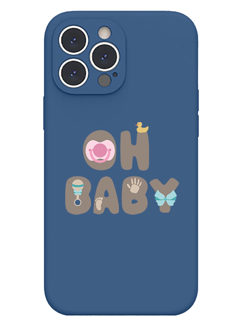 Theodor Protective Slim Fit Case Liquid Silicone Cover with Full Body Protection Anti-Scratch Shockproof Case For iPhone 13 Pro Max Blue  - Old school copy - Image 1