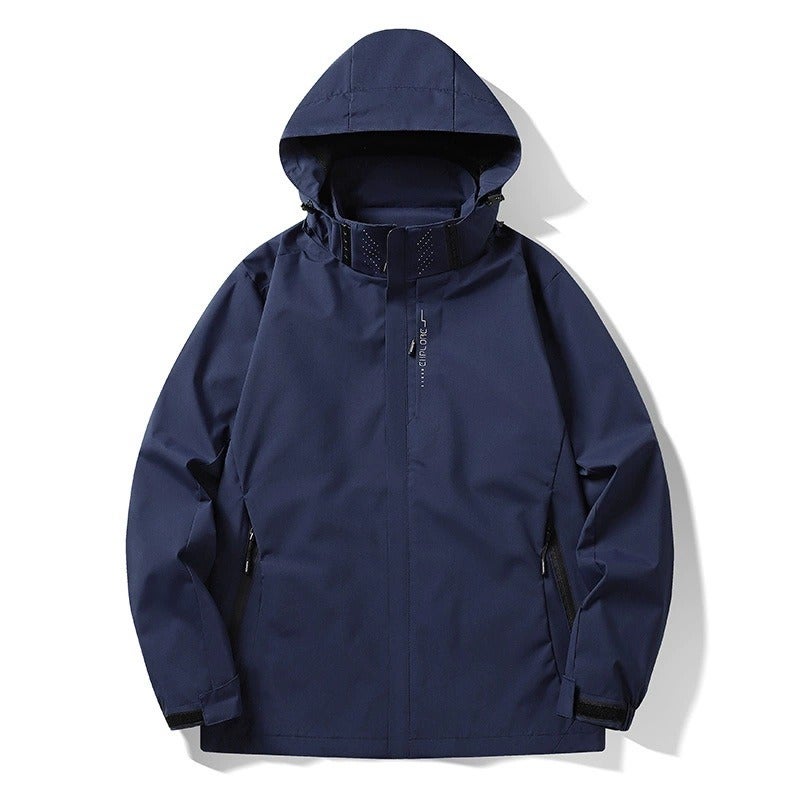 Yu Lang Hu Wai Men's Outdoor Windbreaker Jacket Lightweight Hooded Waterproof Hiking Coat with Logo Printing - Image 1