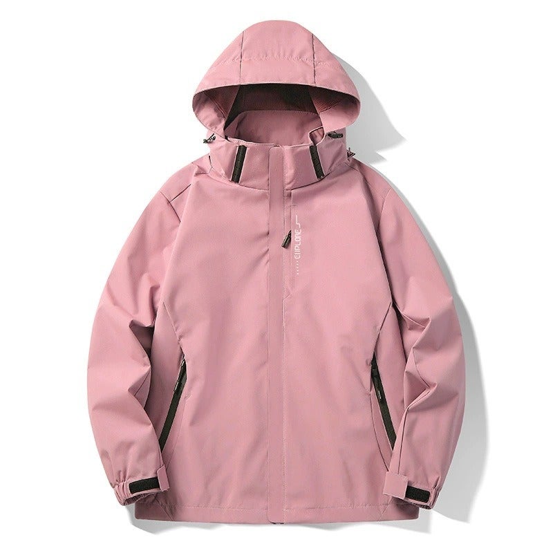 Yu Lang Hu Wai Men's Outdoor Windbreaker Jacket Lightweight Hooded Waterproof Hiking Coat with Logo Printing - Image 5