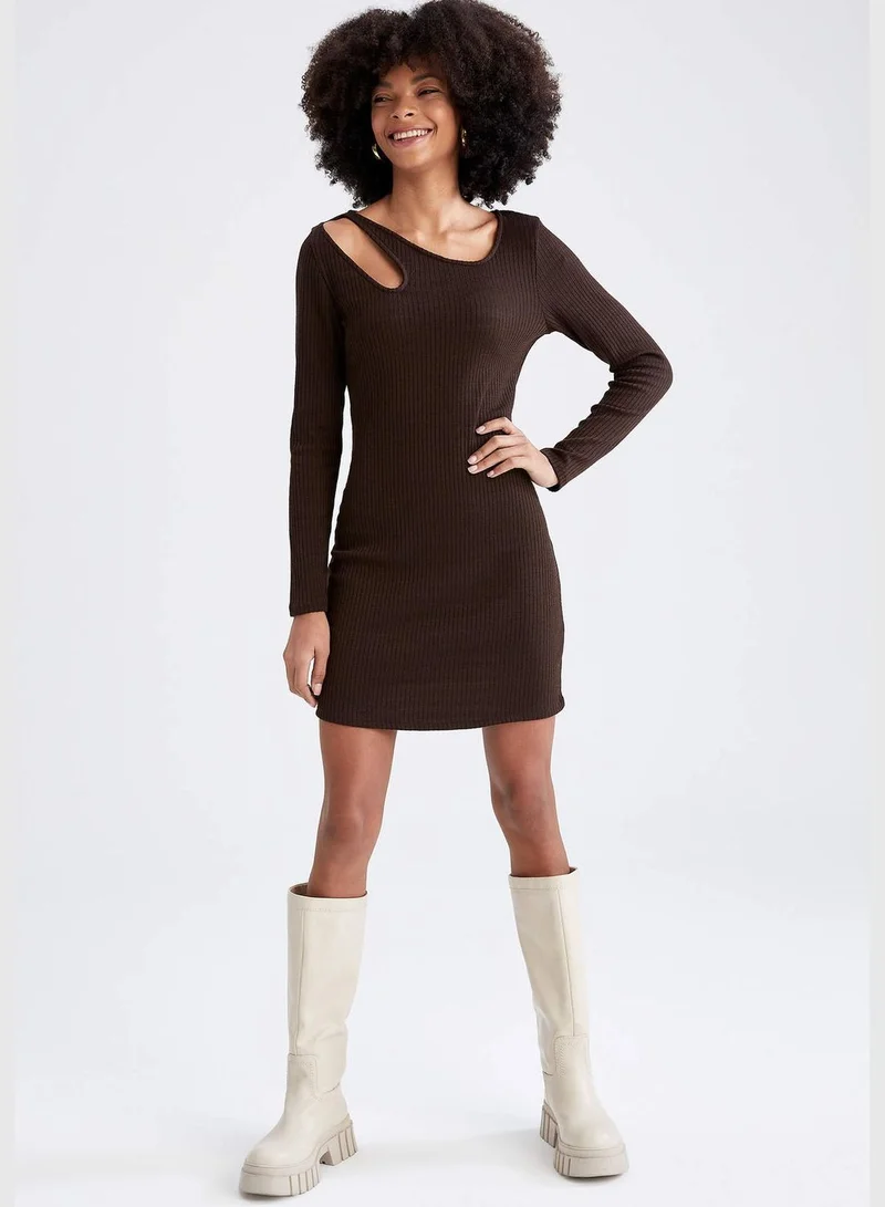 DeFacto Ribbed Cutout Mini Dress