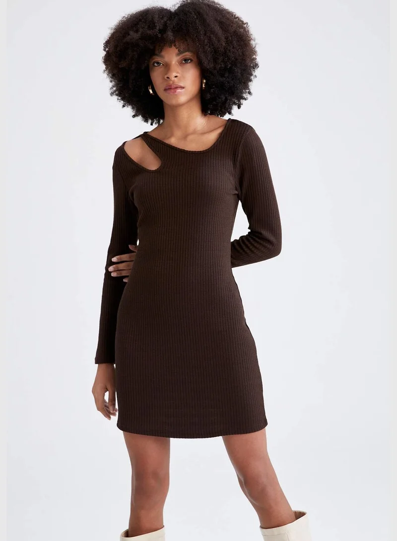 DeFacto Ribbed Cutout Mini Dress