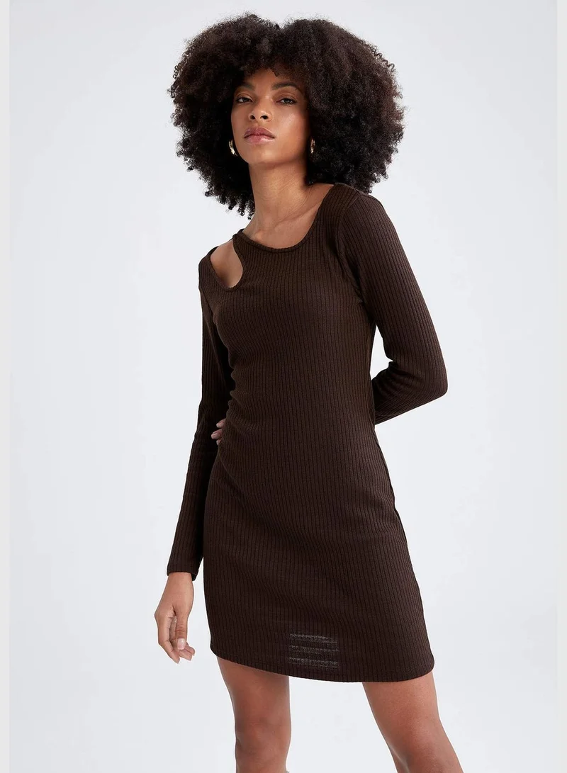 DeFacto Ribbed Cutout Mini Dress