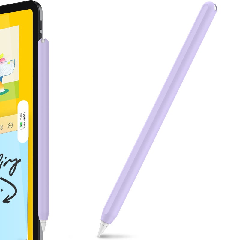 AhaStyle Silicone Case for Apple Pencil 2nd Generation Apple Pencil Pro 2024 Sleeve Skin Ultra Thin Apple Pencil Protective Cover Compatible with Magnetic Charging and Double Tap Lavender - Image 3