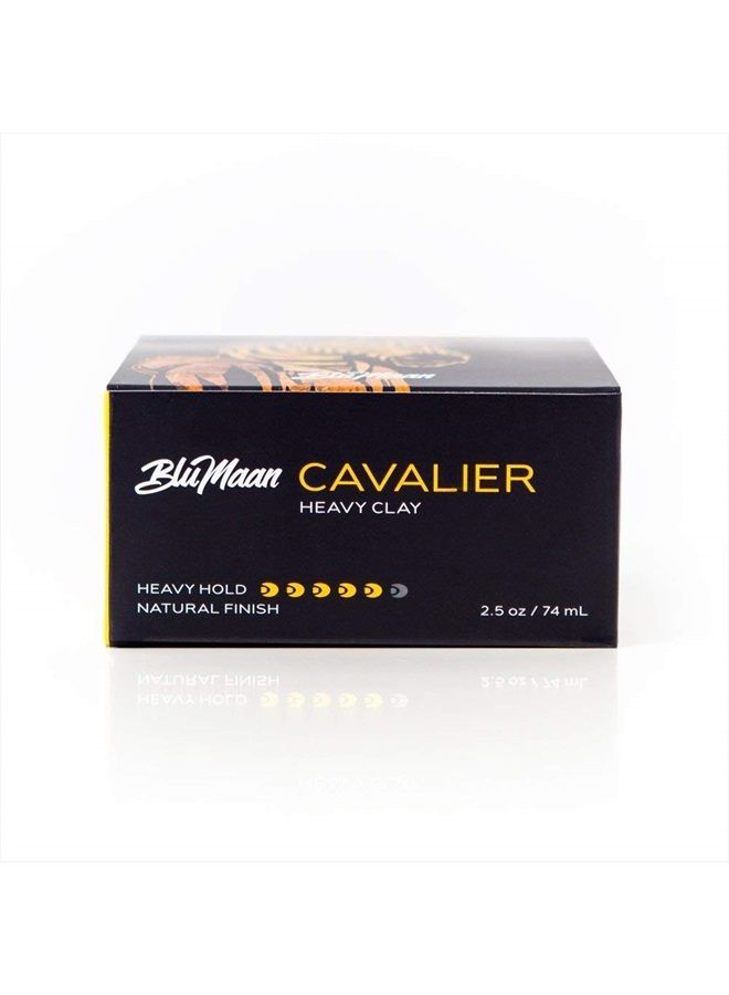Cavalier Heavy Clay - Men's Strong Hold Hair Clay Creates Texture and Volume (2.5 oz) - Natural Matte Finish with Organic Oils