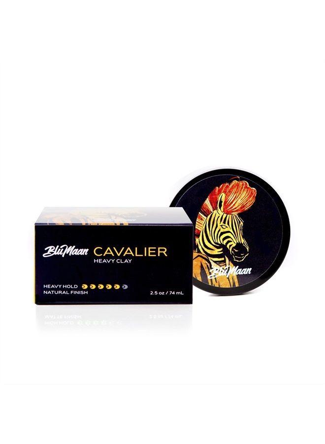 Cavalier Heavy Clay - Men's Strong Hold Hair Clay Creates Texture and Volume (2.5 oz) - Natural Matte Finish with Organic Oils