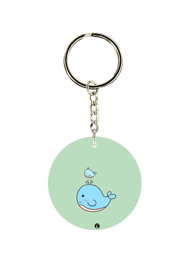 RKN Cartoon Whale Themed Single Sided Keychain