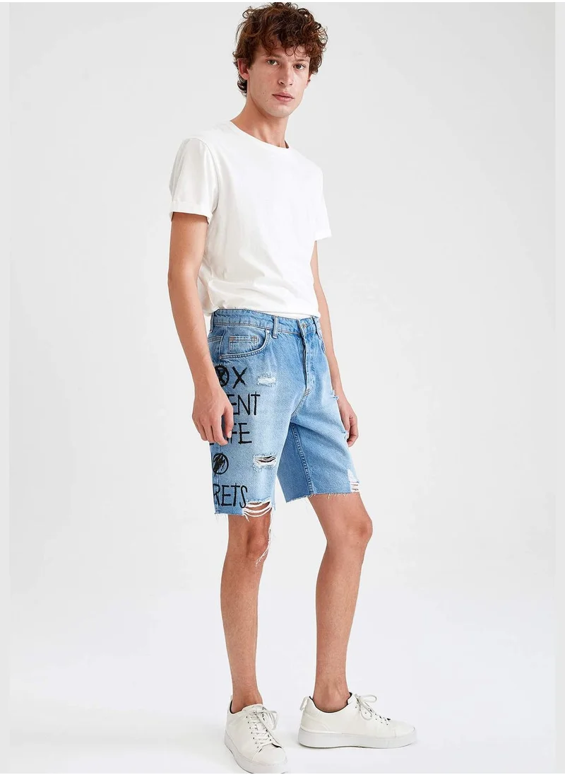 ديفاكتو Man Denim Regular Fit Bermuda