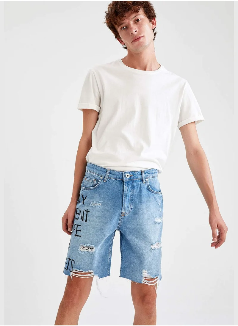 ديفاكتو Man Denim Regular Fit Bermuda