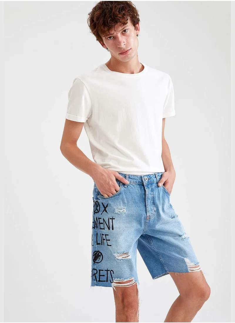 ديفاكتو Man Denim Regular Fit Bermuda