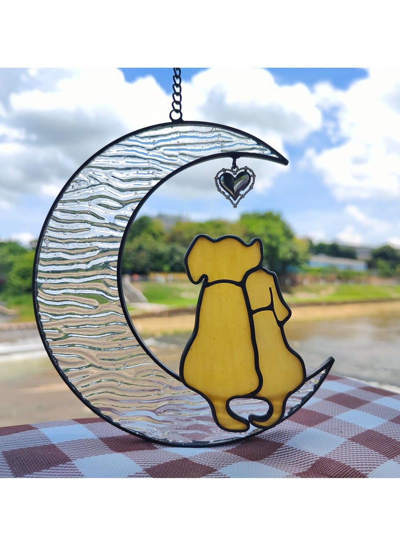 SYOSI Dog Memorial Gifts for Loss of Dog, Sun Catchers Stained Glass Window Hangings Indoor, for Pet Loss Gifts, Pet Sympathy Gifts for Dogs, Pet Memorial Gifts  - Image 1