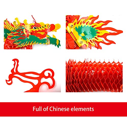 Luxtea 3D Chinese Paper Dragon Garland, Hanging Decoration for New Year Party Mid-Autumn Festival Spring Festival Ornaments (39 inch) - Image 2