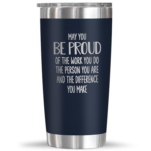 OASSIE Thank You Gifts for Men Women - Proud of You 20oz Stainless Steel Insulated Coffee Tumbler - Employee Appreciation Gifts for Coworkers Birthday Retirement Gift for Boss Teacher Valentine Gift - Image 1