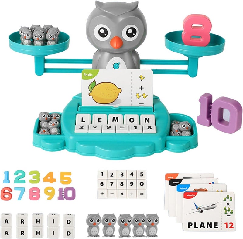 Bahels Balance Counting Math Toys - Owl Balance Scale Cool Math Educational Toys for Kids, Preschool Number Learning Game Toys for 3+ Year Old Toddlers - Image 1