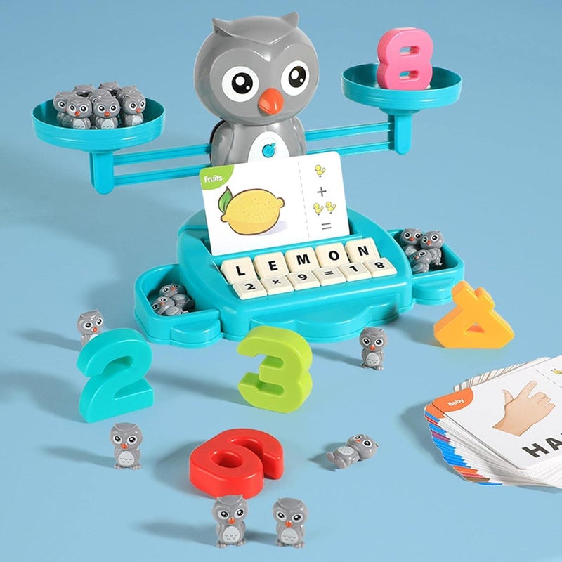 Bahels Balance Counting Math Toys - Owl Balance Scale Cool Math Educational Toys for Kids, Preschool Number Learning Game Toys for 3+ Year Old Toddlers - Image 3