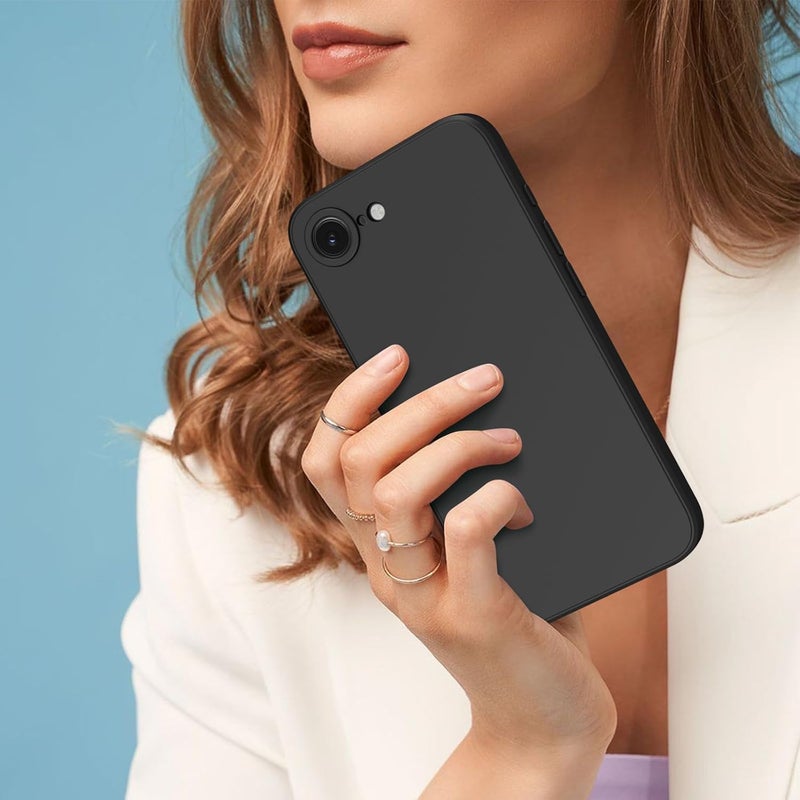 Demark Silicone Case for iPhone 16e/iPhone 17e, Slim Liquid Silicone 3 Layers Full Covered Soft Gel Rubber Phone Case Protective Cover for iPhone 16e/iPhone 17e Cover(Black) - Image 5