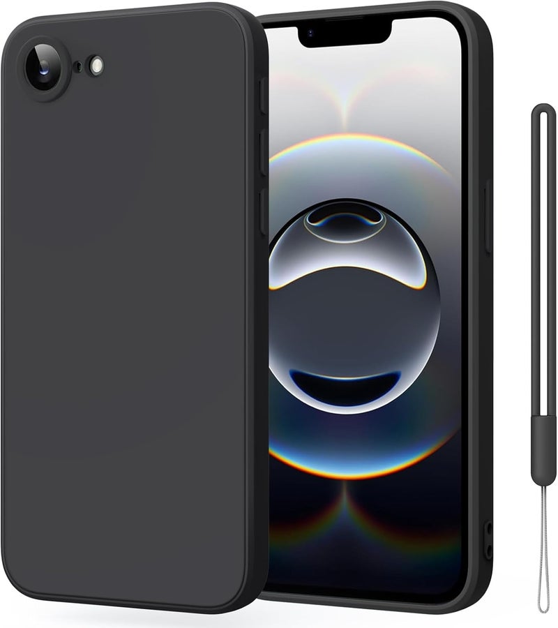Demark Silicone Case for iPhone 16e/iPhone 17e, Slim Liquid Silicone 3 Layers Full Covered Soft Gel Rubber Phone Case Protective Cover for iPhone 16e/iPhone 17e Cover(Black) - Image 1