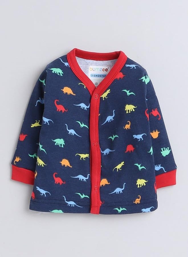 BUMZEE طقم جابلا وبنطلون كامل الأكمام للأولاد الرضع من بومزي - لون Navy - العمر: 9-12 شهر (Peb8766E-nbl) - Image 2