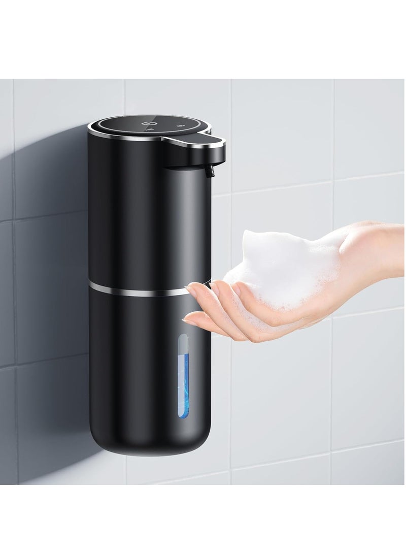 GUDOO Automatic Soap Dispenser, 380 ml, Wall Mounting, Non-Contact Electric Soap Dispenser with Sensor, USB Rechargeable Foam Soap Dispenser for Bathroom, Kitchen, Office, Black - Image 1