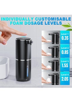 GUDOO Automatic Soap Dispenser, 380 ml, Wall Mounting, Non-Contact Electric Soap Dispenser with Sensor, USB Rechargeable Foam Soap Dispenser for Bathroom, Kitchen, Office, Black  - Image 4