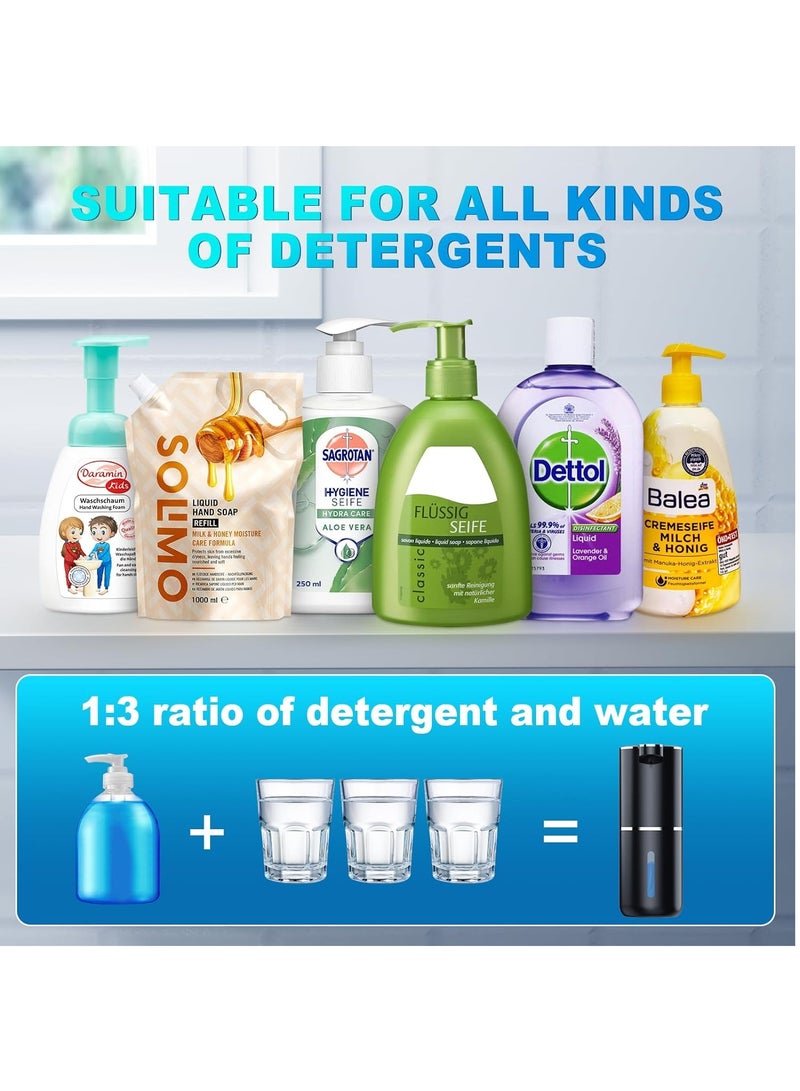 GUDOO Automatic Soap Dispenser, 380 ml, Wall Mounting, Non-Contact Electric Soap Dispenser with Sensor, USB Rechargeable Foam Soap Dispenser for Bathroom, Kitchen, Office, Black - Image 3