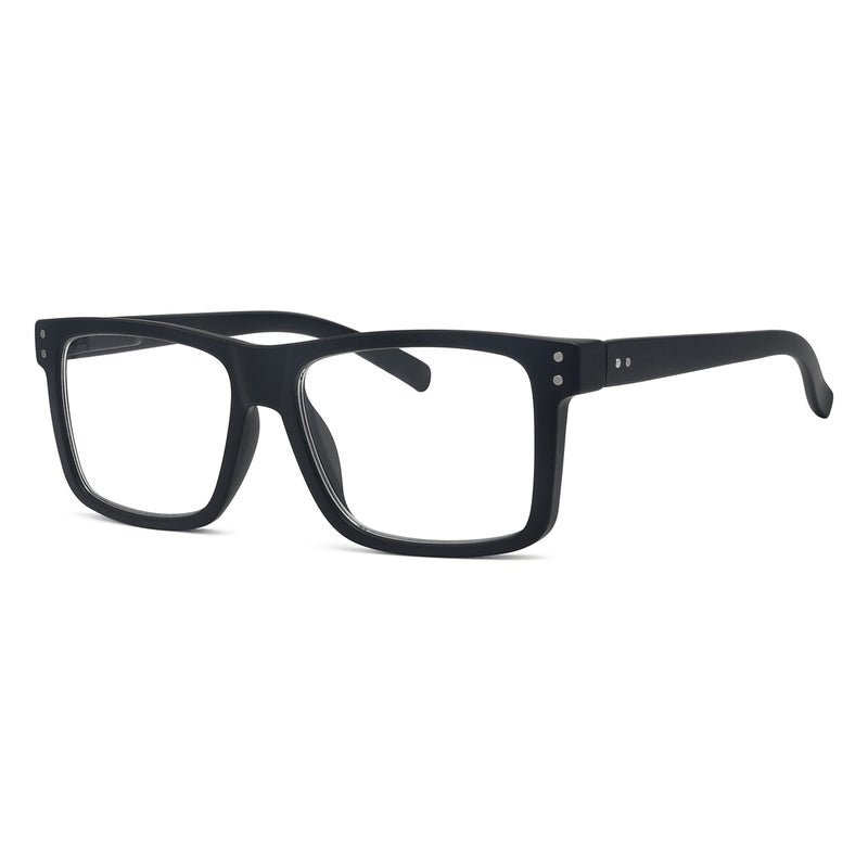Eyekepper نظارات إيكببر الكبيرة الحجم ذات الإطار المربع للرجال والنساء - أسود +0.00 - Image 1