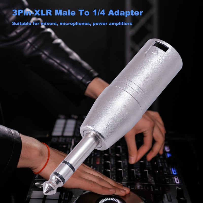 Smithok 4 Pack 1/4" TRS to XLR Adapter, Balanced Quarter Inch 6.35mm Male to XLR Male Adapters - Image 2