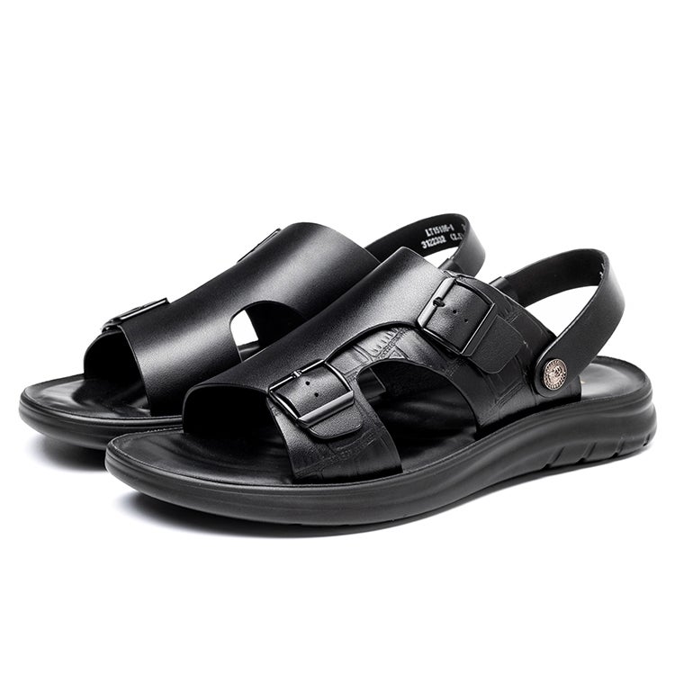 LAORENTOU Beach Sandals Men's Black/Brown - Image 3