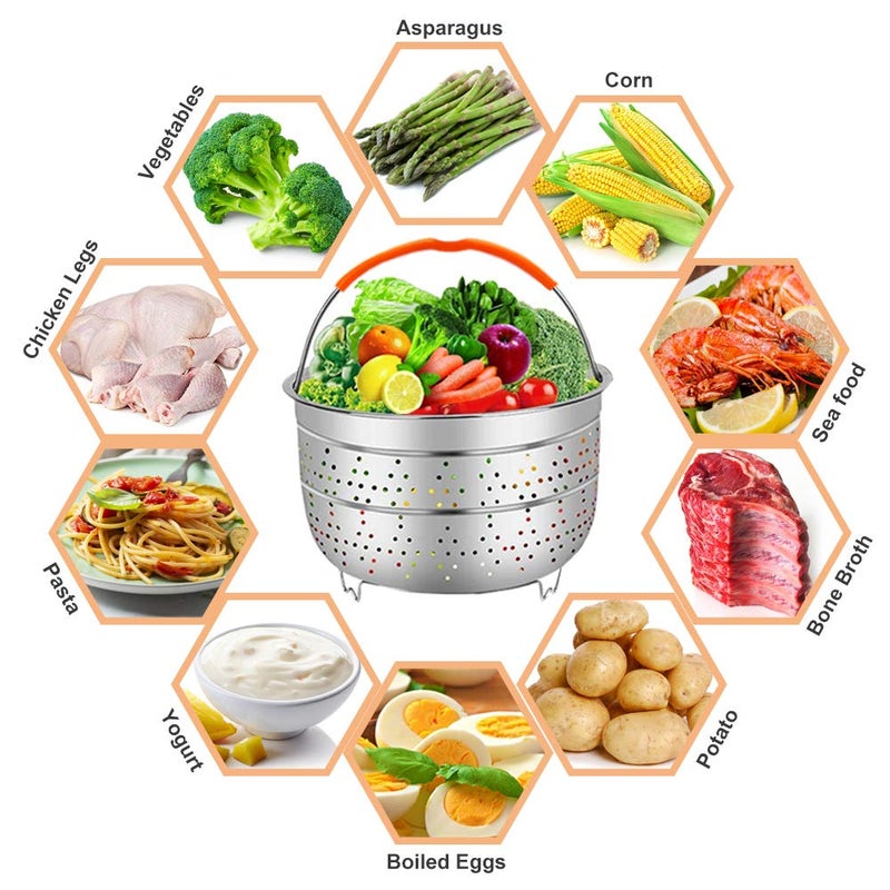 Sugaroom Sugaroom 101 PCS Pressure Cooker Accessories Set Compatible with Instant Pot Accessories 6 qt 8 quart - 2 Steamer Baskets, Springform Pan, Egg Rack, Egg Bites Mold, Steamer Rack and More  - Image 2