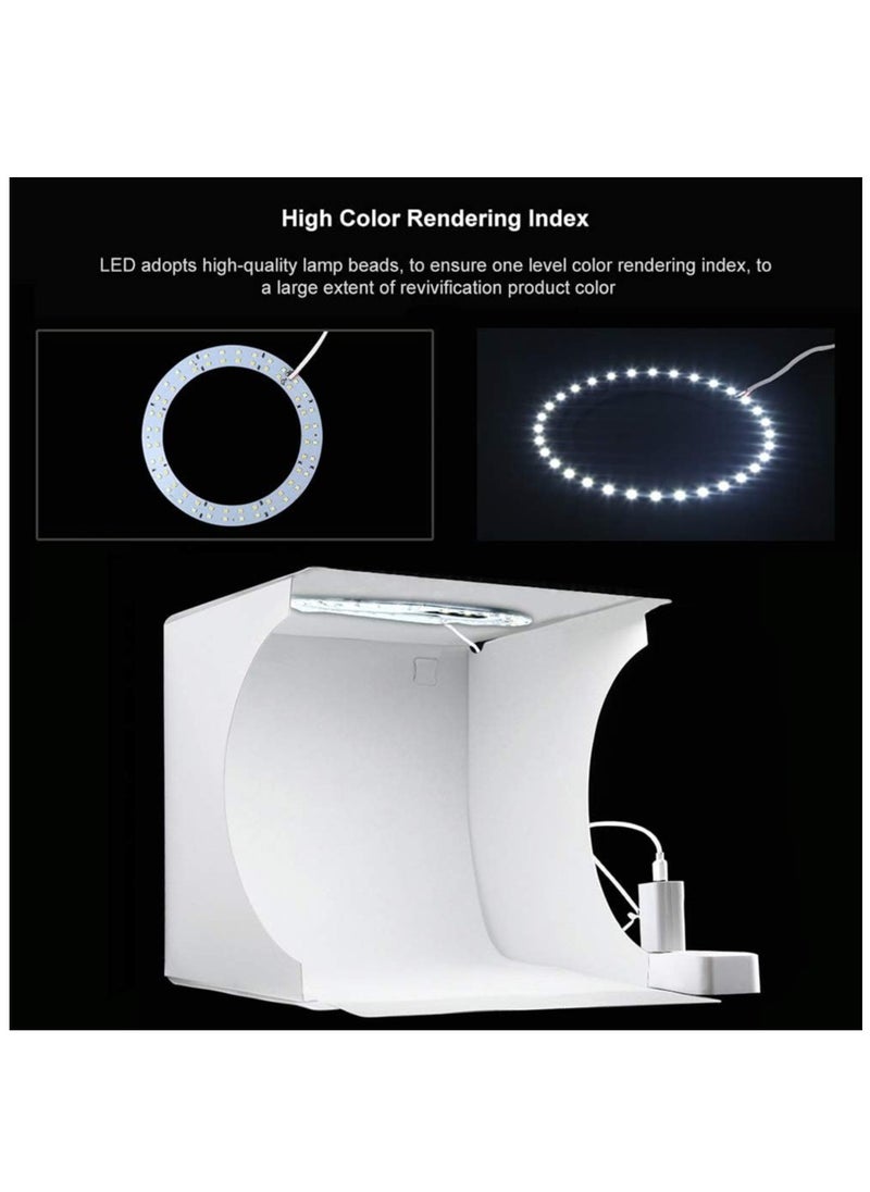 ELTRAZONE - LED Panel  Mini Folding Lightbox Photo Studio With Background Kit - Image 1