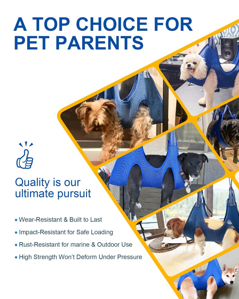 pickpiff Adjustable Foldable Dog Grooming Arm with Clamp, 26â€“40 in Height, Safety Hammock & No-Sit Holders, Grooming Restraint for Small & Medium Dogs - Image 5