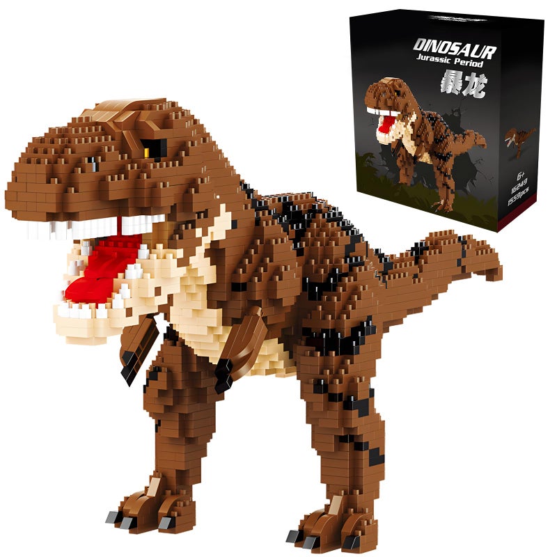 CSNRHG Dinosaur Tyrannosaurus Building Blocks Model Decor Micro Mini Blocks Toy Birthday for Age 6 Children Adults Teens 1559 Pieces - Image 3