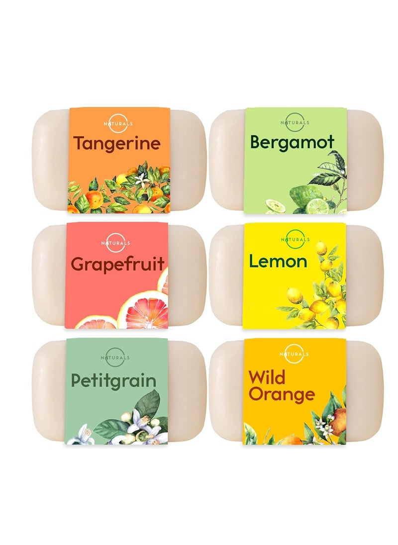 O Naturals O NATURALS 100% Natural Bar Soap - Assorted 6 PCS Soap Gift Set - Organic Ingredients & Essential Oils - Spa Gifts for Women & Men, Body Wash Soap Bar & Face Soap - Moisturizing Organic Citrus Soap  - Image 1