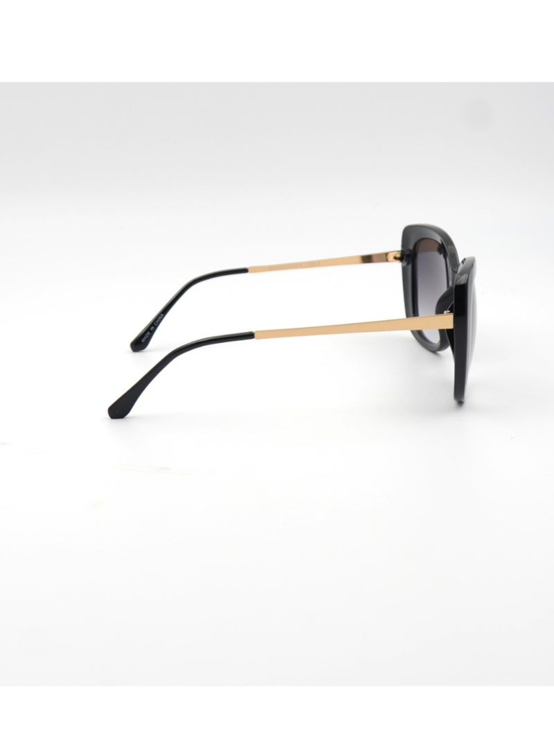 MADEYES نظارات شمسية للنساء بحماية من الأشعة فوق البنفسجية EE23P071-3 - أسود/ذهبي - Image 4