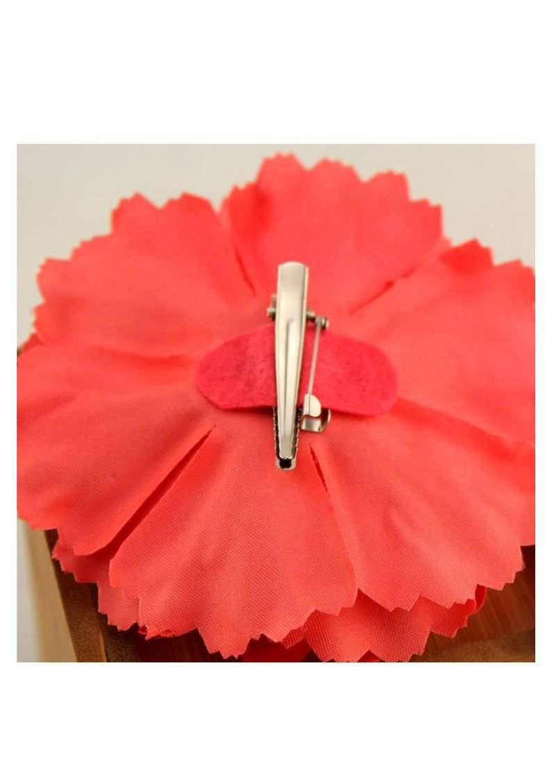 10 قطع مقاطع شعر زهرة الشيفون الملونة للنساء بروش زهرة الفاوانيا الاصطناعية لحفل الزفاف - Image 5