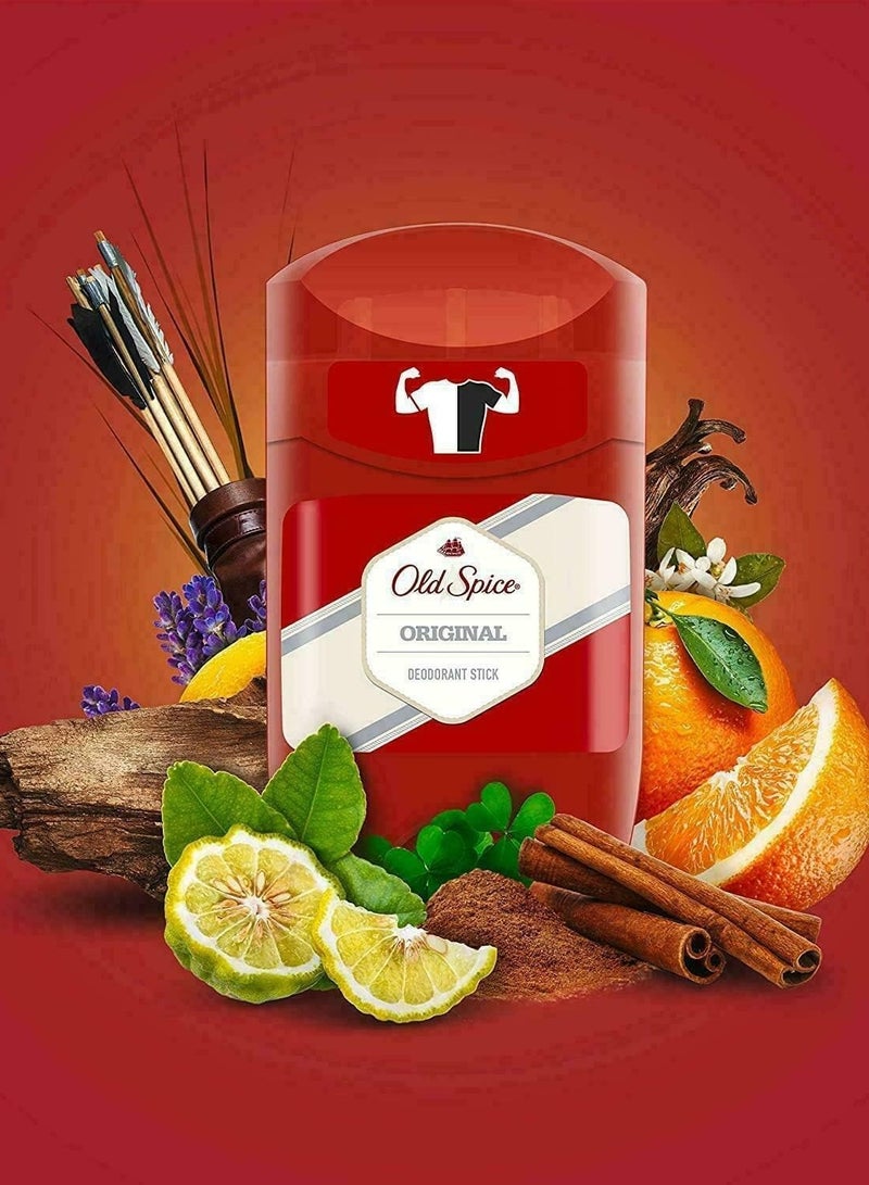 Old Spice Original Deodorant Stick for Men, 6 x 50 ml, 48H Fresh, Long-Lasting Fragrance in Perfume Quality, 0% Aluminium  - Image 4