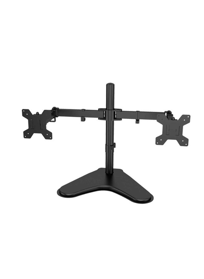 32 Inches Dual Monitor Stand,Up to 17.6lbs Per Arm,Free Standing Dual Monitors Mount for 2 Screens,Fully Adjustable Dual Monitor Stand,for Desk with Tilt, Swivel, Rotation - Image 1