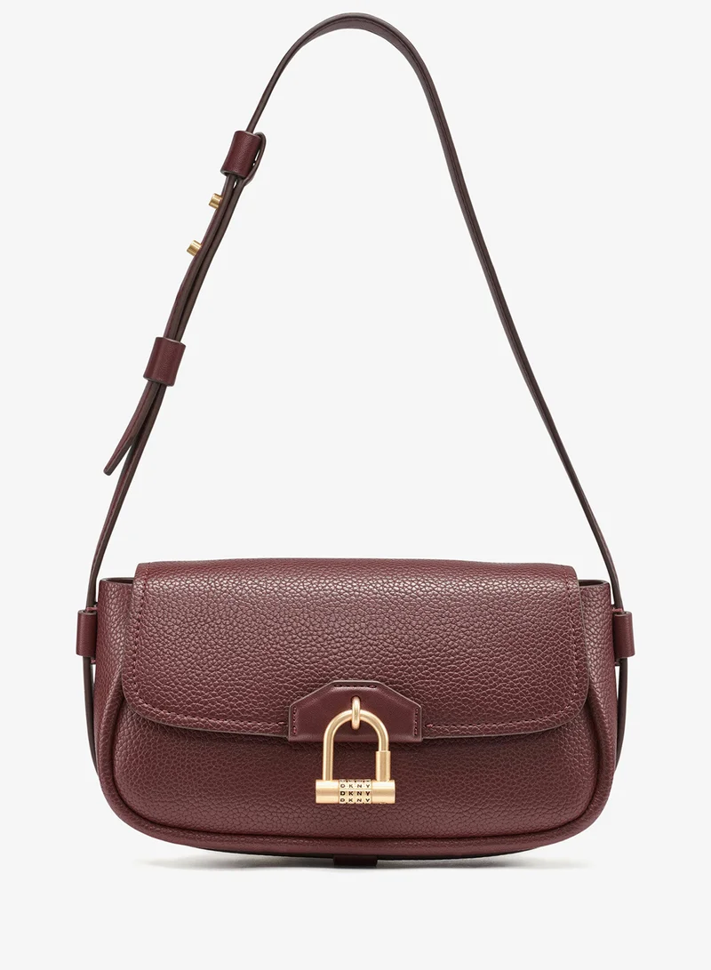 DKNY Karlie Baguette Logo Flap Over Shoulder Bag